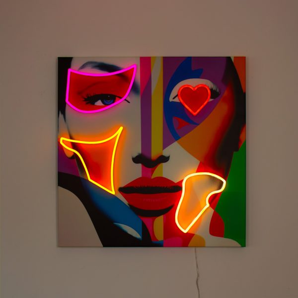 Face Shapes - Wall Painting (LED Neon) Zu verkaufen – Bild 3