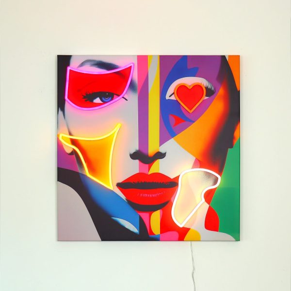 Face Shapes - Wall Painting (LED Neon) Zu verkaufen