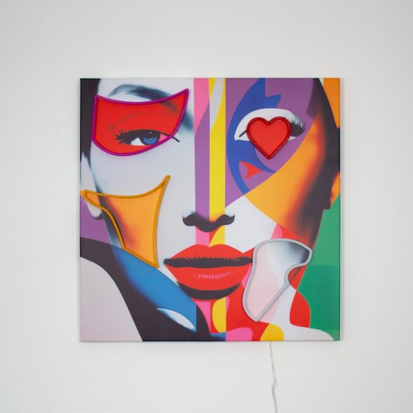 Face Shapes - Wall Painting (LED Neon) Zu verkaufen – Bild 2